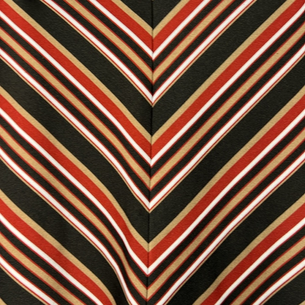 Hot Kiss Vintage Brown, Tan, Red and White Retro Chevron Striped Skirt - Medium - Picture 9 of 9
